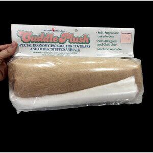 Vintage Cuddle Plush Faux Fur Trim Craft Stuffed Animal Wuzzles Brown Tan Craft